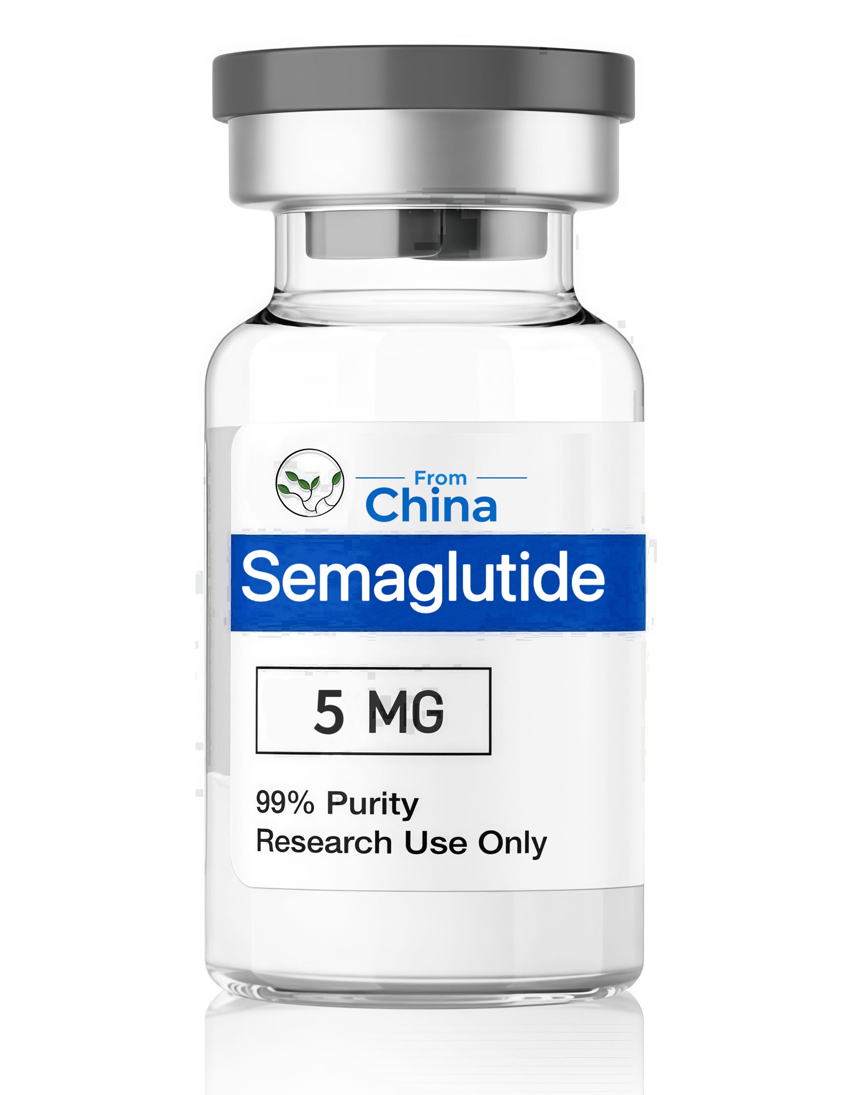 Lyophilized semaglutide 5mg research vial with COA label
